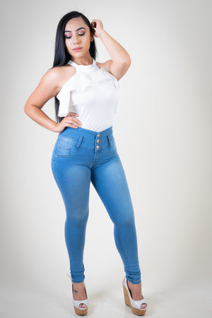 Pantalon Colombiano Skinny Cielo